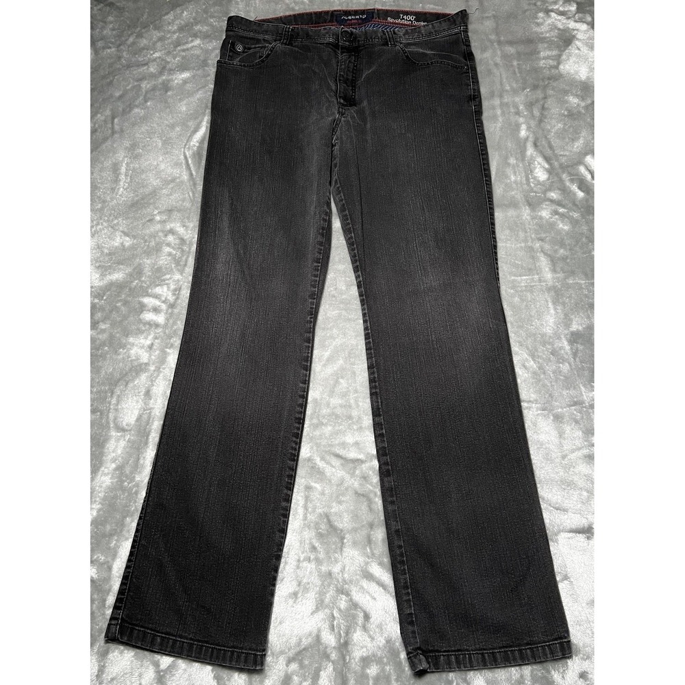 Alberto Jeans Men Size 38x33 T400 Modern Fit Straight Revolution Denim Black